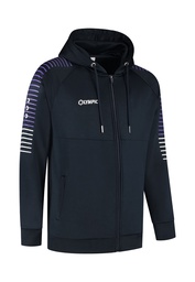 [10/01/06044/NAVY/PAARS/WIT/116] 10/01/06044 STRIPED HOODED JACKET (116, NAVY/PAARS/WIT)