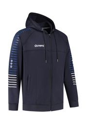 [10/01/06044/4041/116] 10/01/06044 STRIPED HOODED JACKET (116, NAVY/ROYAL BLUE /WHITE)
